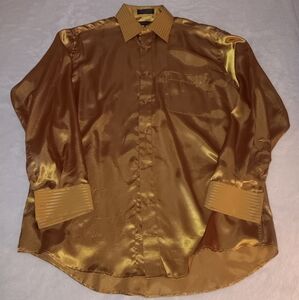 Men's Gold Satin Shirt